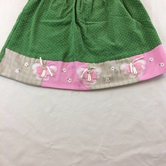 Baby Dress Rare Too Size 24 months One Piece Twill Corduroy Jumper Green Spring - Picture 4 of 12